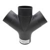 Big Horn 4 Inch Black Plastic Trigeminal Tube Coupler Adapter, small image number 1