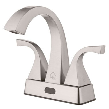 Homewerks Bathroom Sink Faucet Nickel 2 Handle Mid Arc
