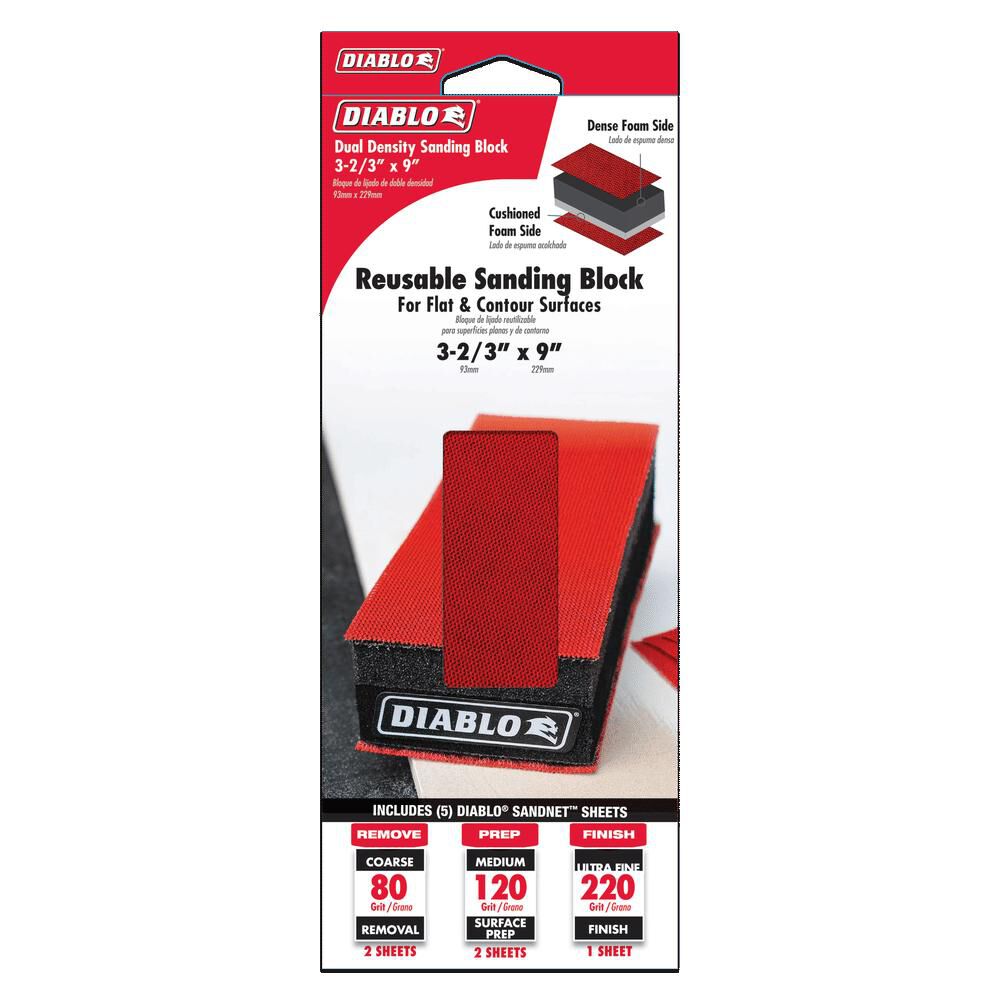 Diablo Tools Hand Sanding Block 3 2/3in x 9in Reusable, large image number 2