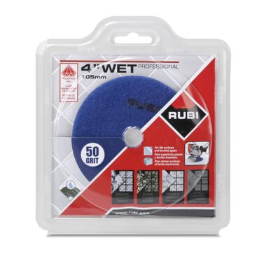 Rubi Tools Resin Wet Polishing Pad 50 Grit 4 In.