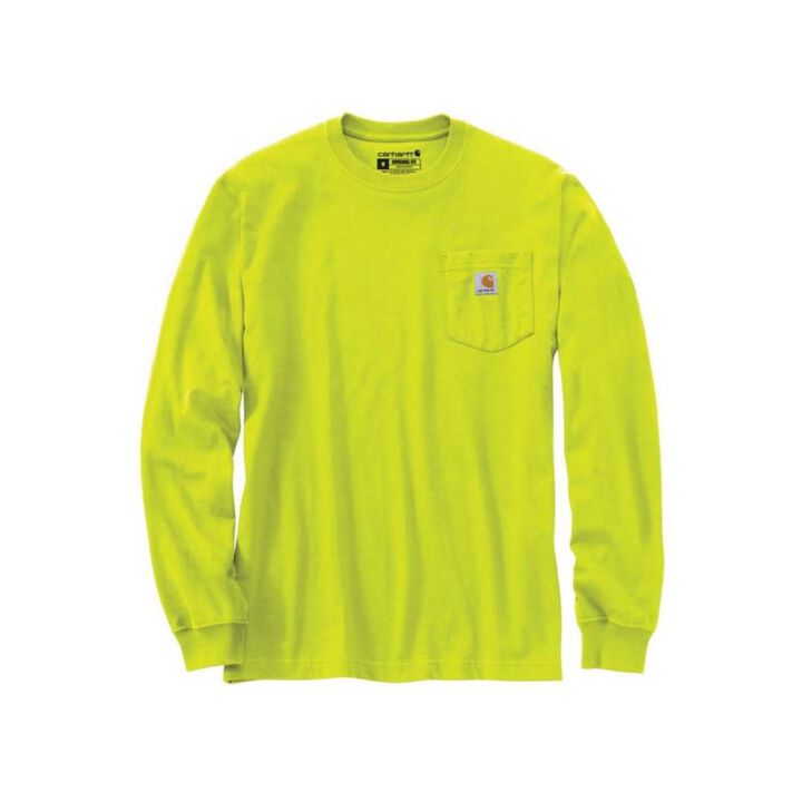Carhartt Men's Cotton Long-Sleeve T-Shirt, Bright Lime, Small, large image number 1