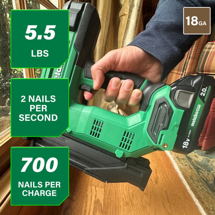 Metabo HPT 18V MultiVolt 18-Gauge Compact Brad Nailer (Bare Tool), large image number 2