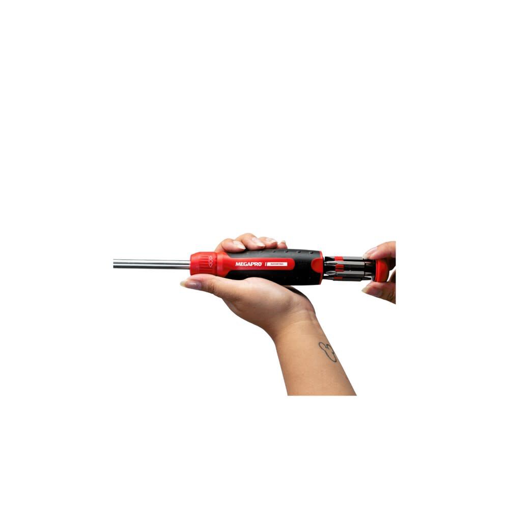 Megapro Original Ratcheting 13In1 MultiBit Screwdriver 211R2C36RD Acme Tools