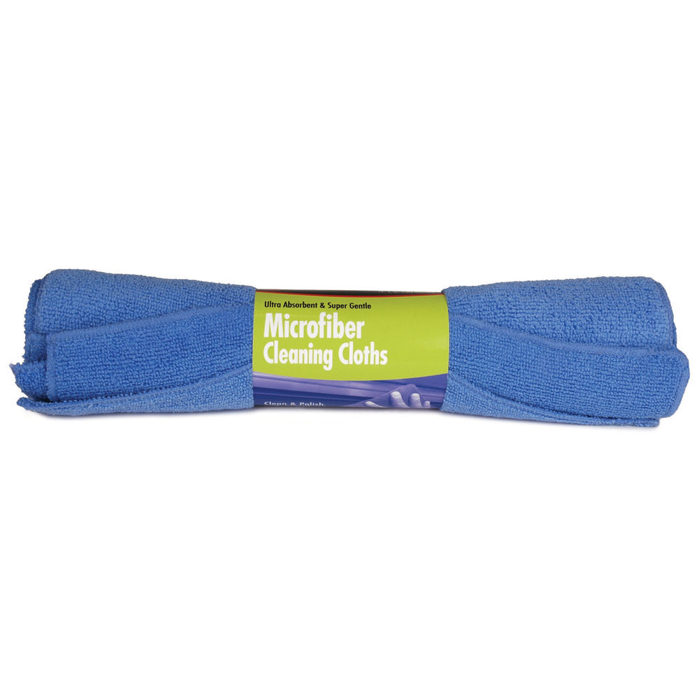 Buffalo Industries 12 x 16in Blue Microfiber Cleaning Cloth 3pk Roll, large image number 2