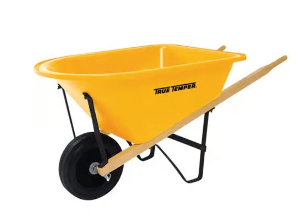 True Temper 1-1/4 cu. ft. Children's Poly Wheelbarrow with Pneumatic Tire, large image number 1