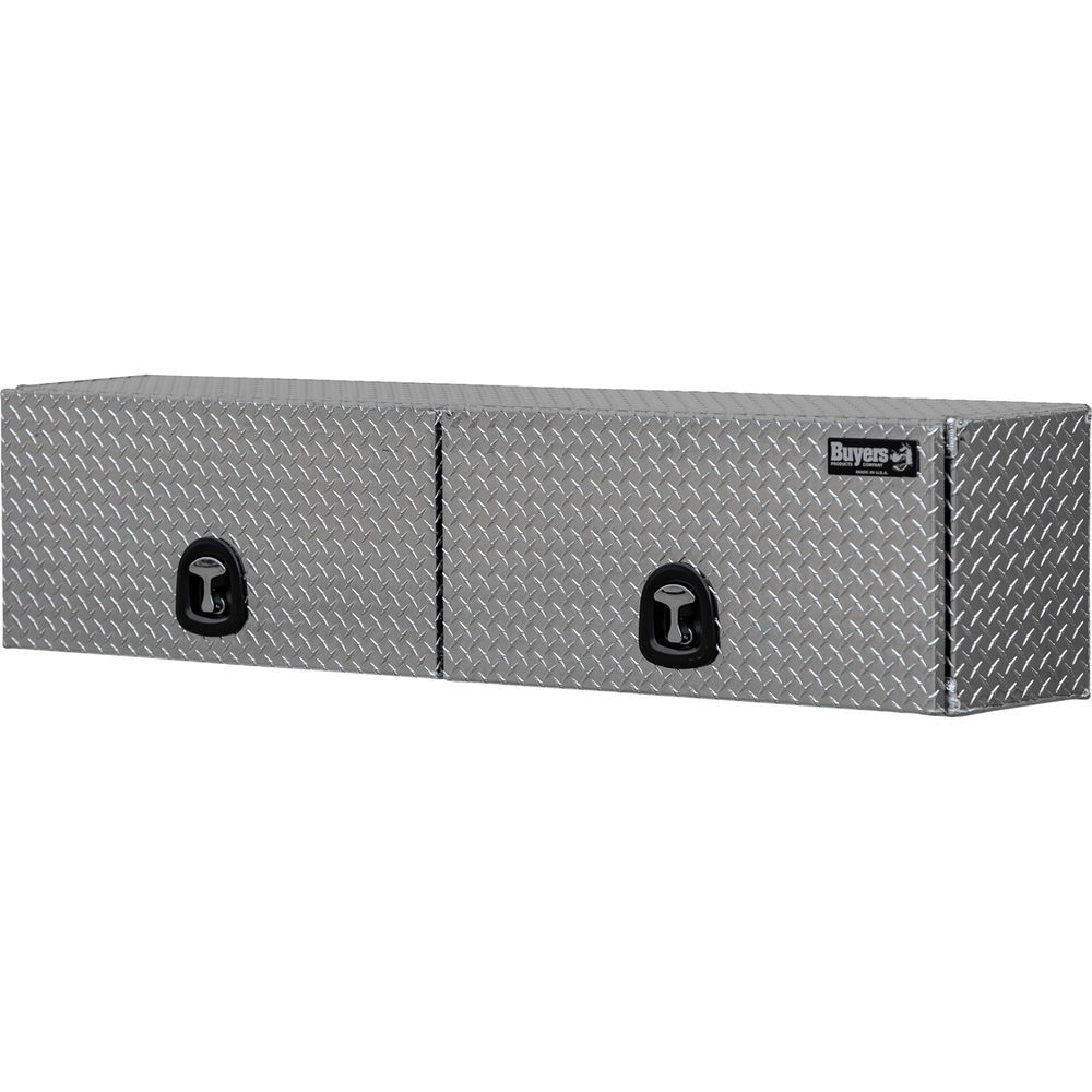 Buyers Products Company 16x13x72 Inch Diamond Tread Aluminum Topsider Truck Box with Flip-Up Doors, large image number 2