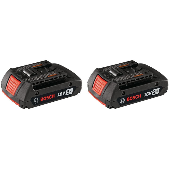 Bosch 18V 2Ah Lithium Ion Power Tool Battery Pack with Fuel Indicator (2 pack)