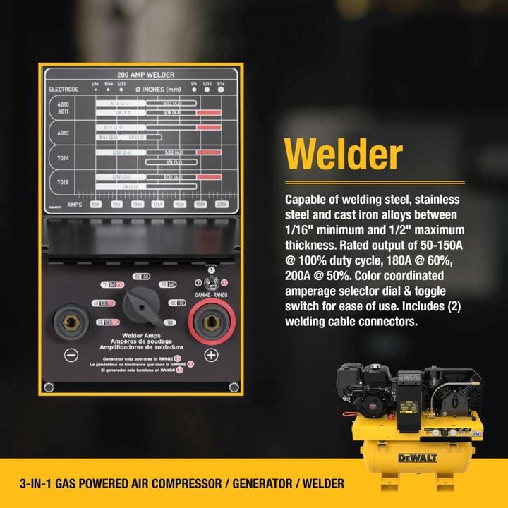 DEWALT 3-in-1 Air Compressor/Generator/Welder, large image number 4