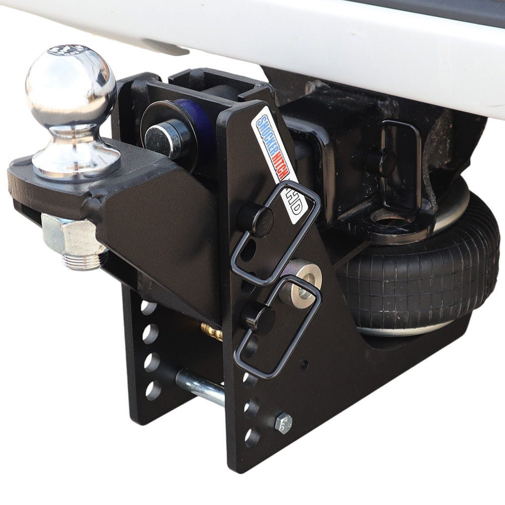 Shocker Hitch HD 20K Max Black 2.5 Inch Air Receiver Hitch & Raised Ball Mount 2-5/16 Inch Hitch Ball, large image number 1