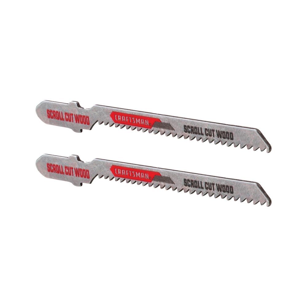 CRAFTSMAN 3-1/4 Inch 12 TPI T-Shank Scroll Jig Saw Blade, 2 Pack, large image number 2