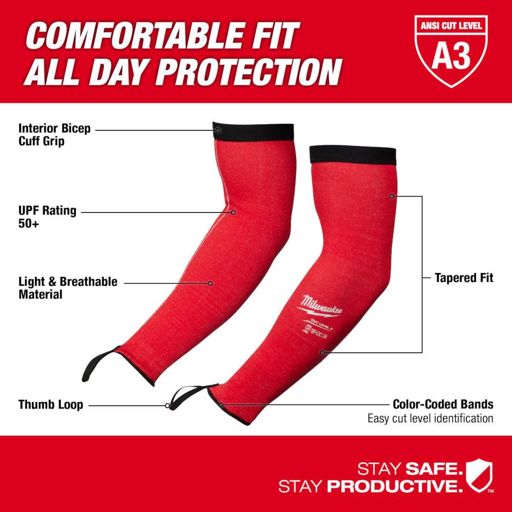 Milwaukee Cut Level 3 Protective Sleeves - 16 Inch, large image number 3