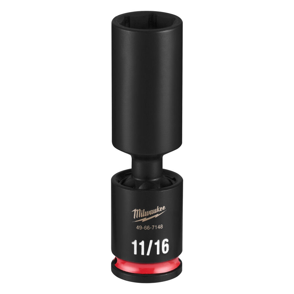 Milwaukee SHOCKWAVE Impact Duty 3/8 Inch Drive 11/16 Inch Deep Swivel Socket - 49-66-7148