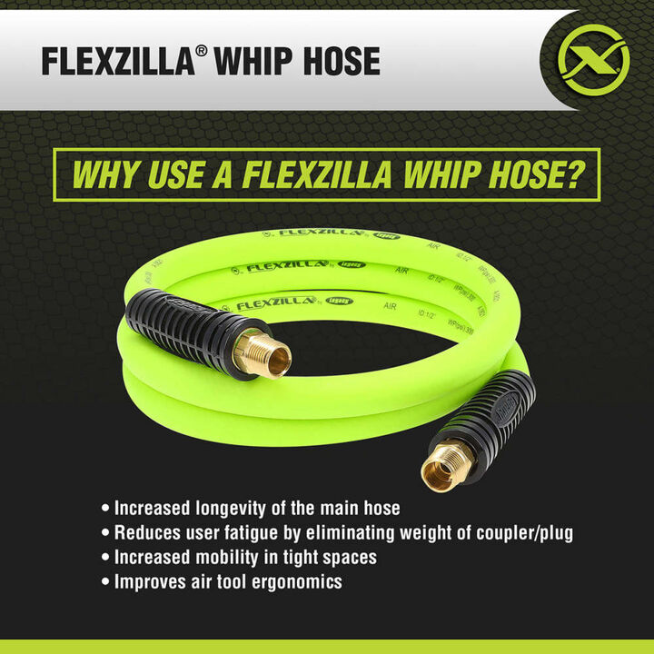 Flexzilla Pro 1/2 Inch x 6 Ft Swivel Whip Hose, large image number 2