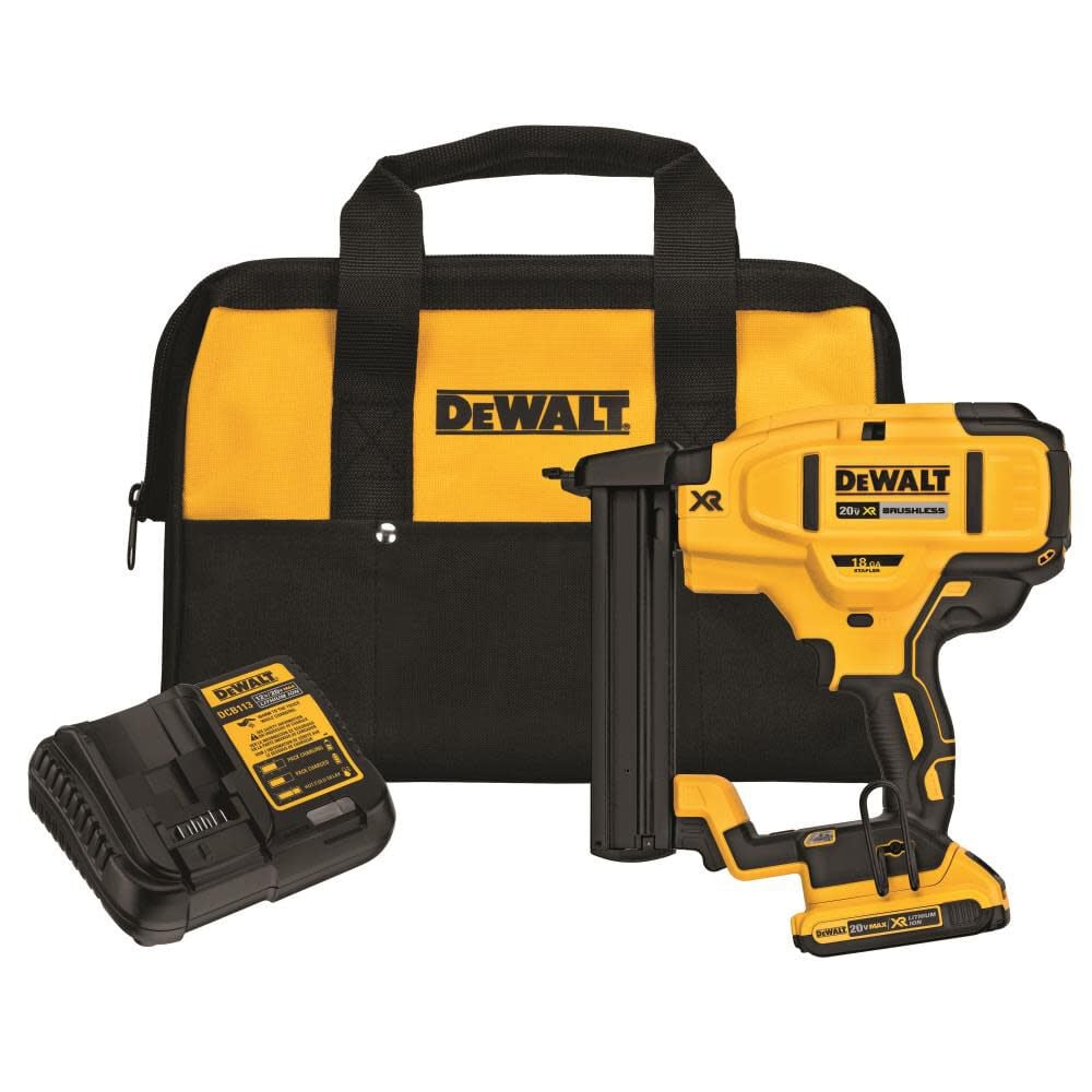 DEWALT 20 V MAX XR 18 Gauge Narrow Crown Stapler Kit - DCN681D1