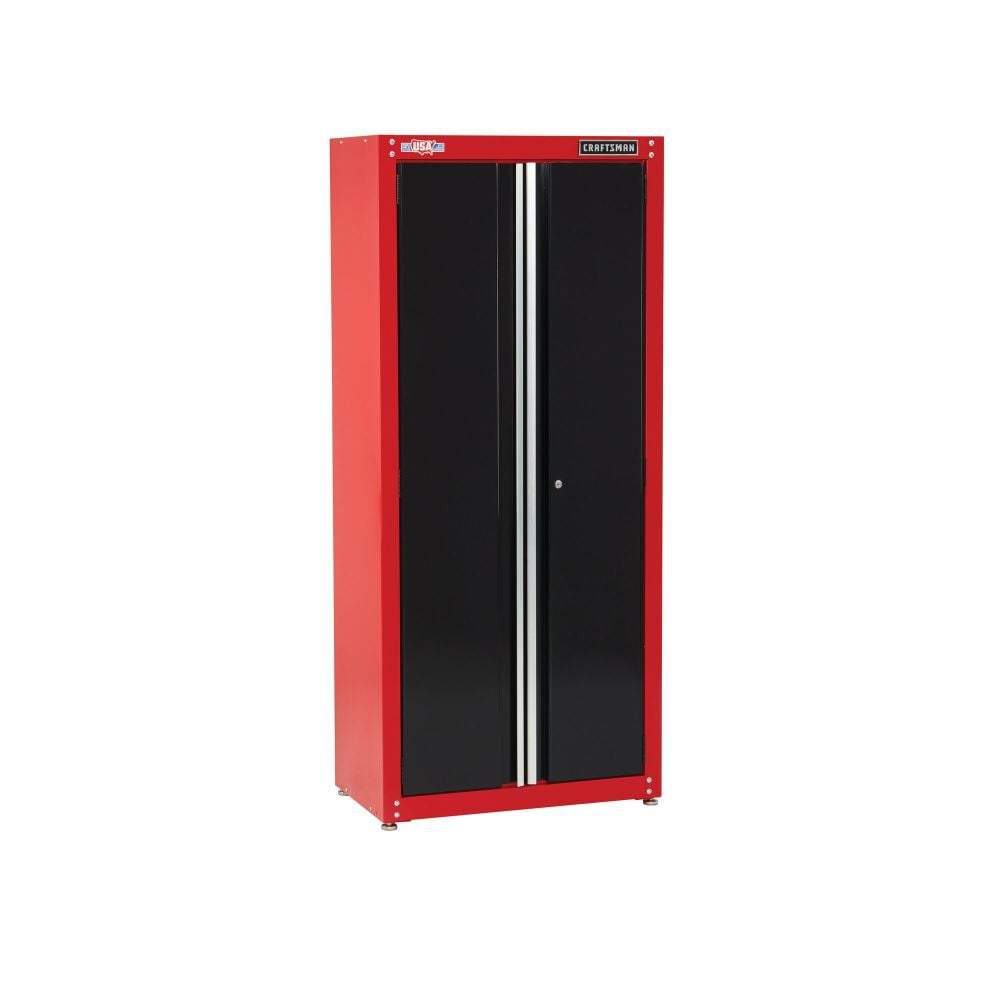 CRAFTSMAN 32 Inch Wide Freestanding Tall Garage Storage Cabinet, Red – CMST23201RB