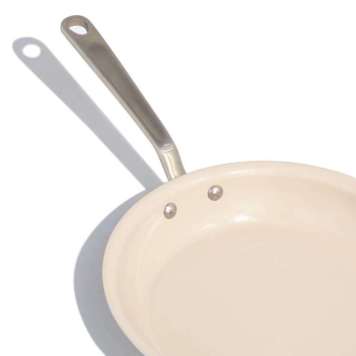 Made In Cookware 10 x 3 Inch Ceramic and Stainless Steel Fry Pan White and Silver, large image number 3