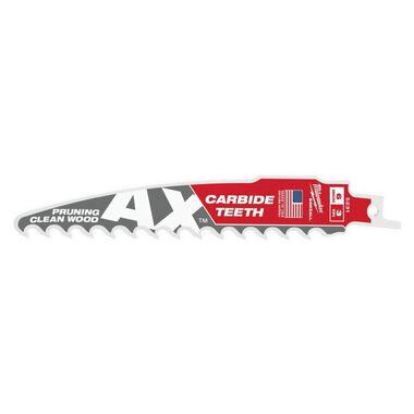 Milwaukee 6inch 3 TPI The AX with Carbide Teeth for Pruning & Clean Wood SAWZALL Blade 3PK