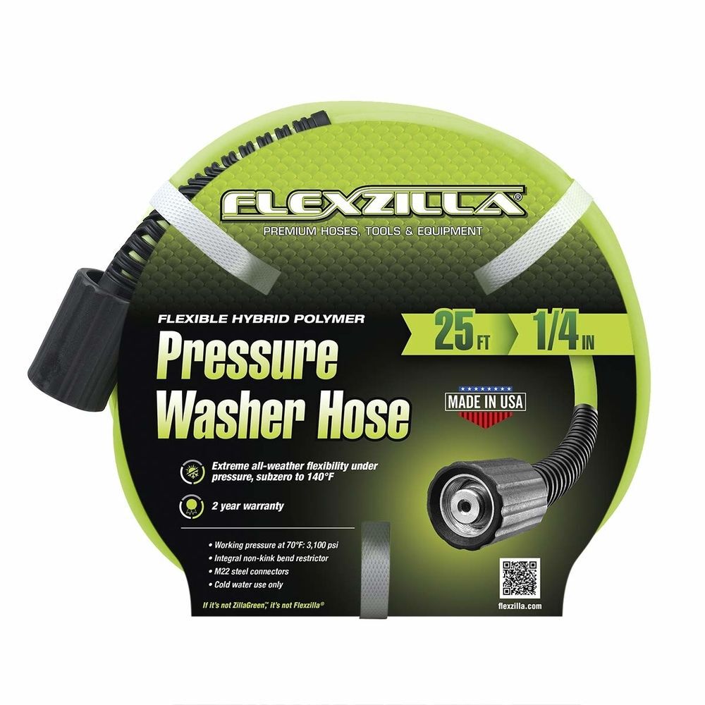 Flexzilla Pressure Washer Hose 1/4in x 25 M22 Fittings, large image number 2
