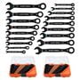 Klein Tools Ratcheting Combination Wrench Set SAE and Metric 18 Pieces