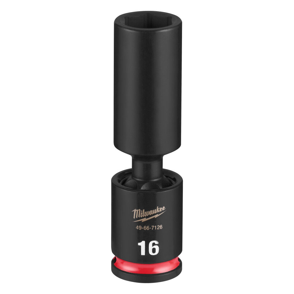 Milwaukee SHOCKWAVE Impact Duty 3/8 Inch Drive 16MM Deep Swivel Socket - 49-66-7126