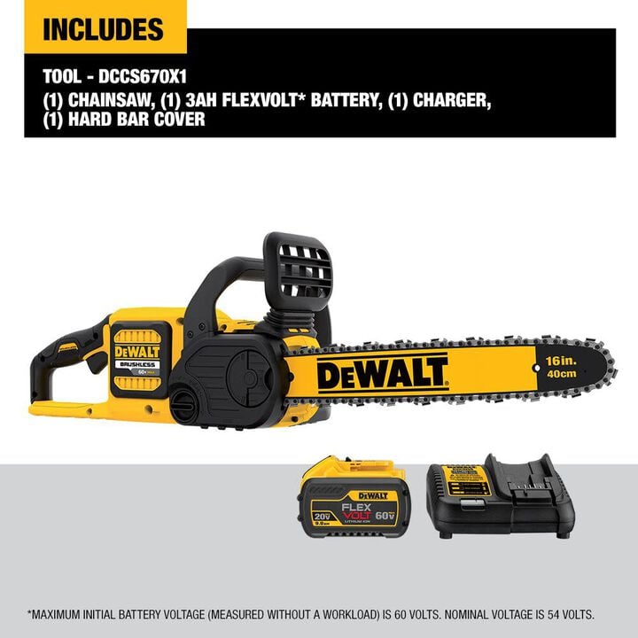 DEWALT FLEXVOLT 16 in Chainsaw 60V MAX Kit, large image number 2