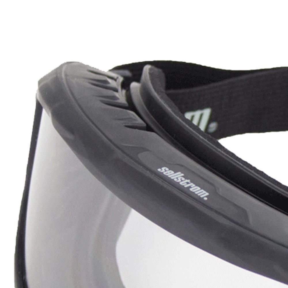 Sellstrom Flexible Non-Vented Wildland Fire Safety Goggle Scratch-Resistant Anti-Fog Lens Adjustable FR Strap High Temp Resistant TPV Black Frame Smoke Tint, large image number 4