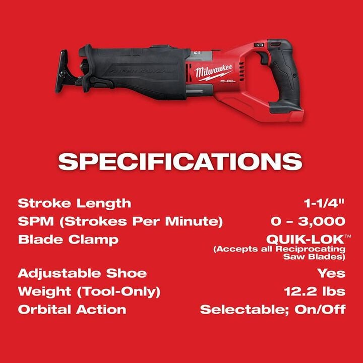 Milwaukee M18 FUEL SUPER SAWZALL (Bare Tool), large image number 6