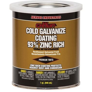 Crown Cold Galvanizing Coating 93% Zinc Rich 1 Quart