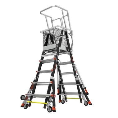Little Giant Safety Cage Model 5 Ft. to 9 Ft. IAA FG with Wheel Lift and Ratchet Levelers