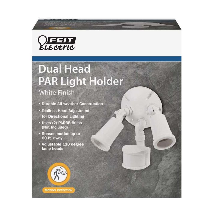 Feit Electric Motion-Sensing 180 Degree Hardwired Dual Floodlight Holder White, large image number 1