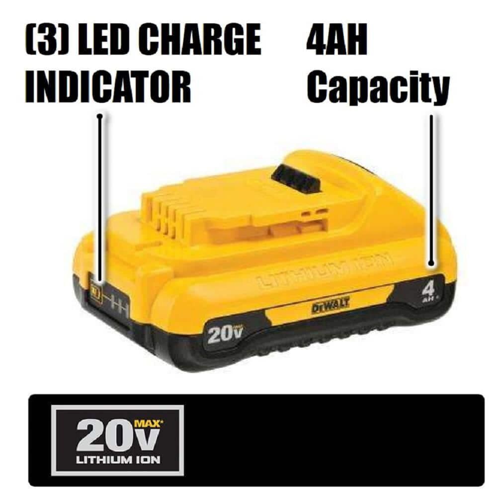 DEWALT 20V MAX 20V 4Ah Lithium Ion Power Tool Battery Pack with Fuel Indicator, large image number 5