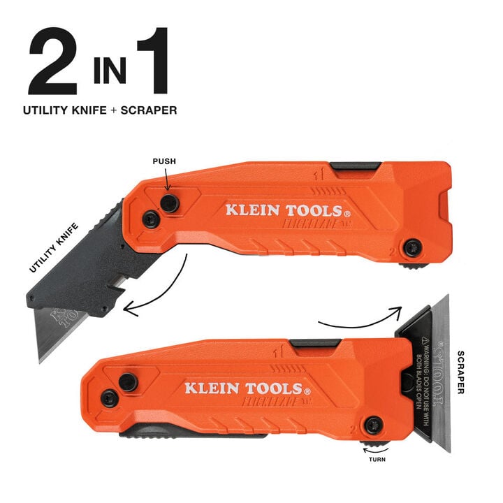 Klein Tools FLICKBLADE 2-in-1 Utility Knife / Scraper with Blade Storage, large image number 1