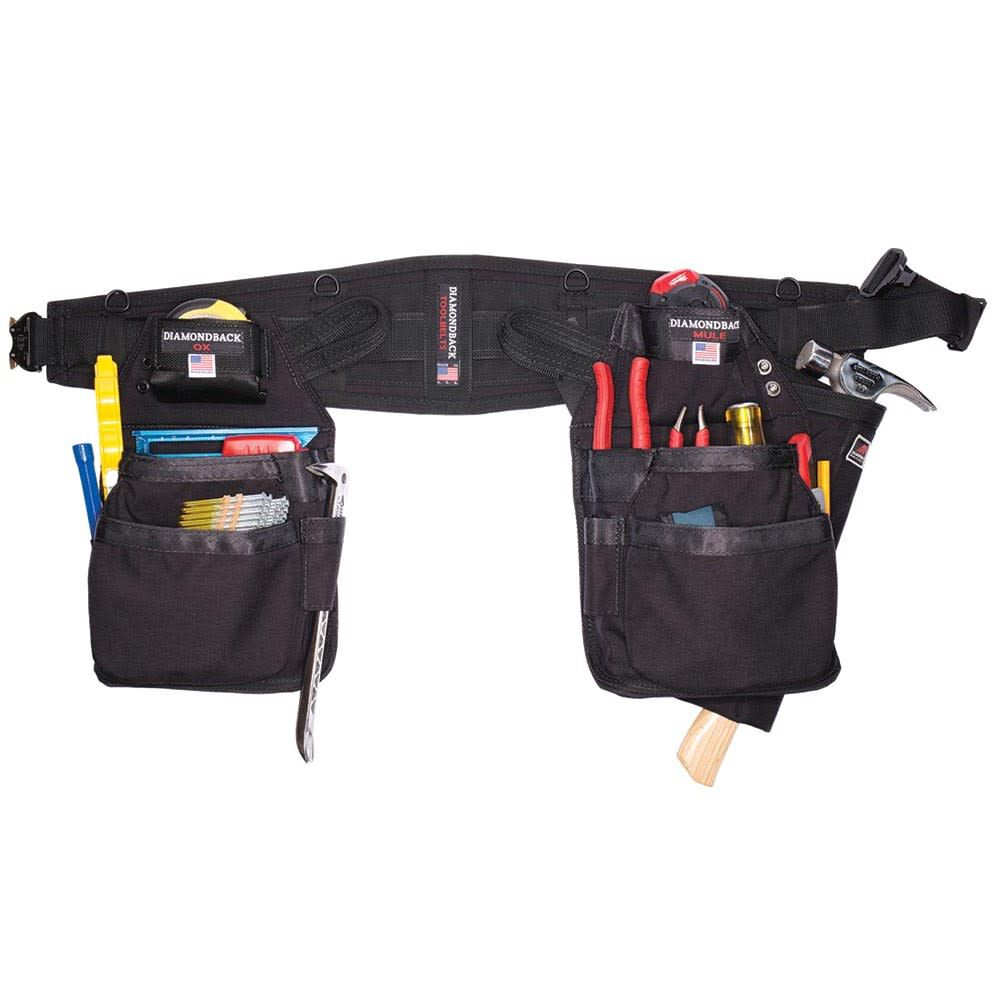 Diamondback Toolbelts Grande 8Pocket Complete Tool Belt Set Black