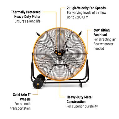 GEARWRENCH 24 Inch 2-Speed High Velocity Shop Fan, large image number 10