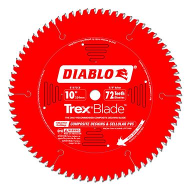 Diablo Tools TrexBlade 10 In. x 72 Tooth Composite Decking Miter and Table Saw Blade, large image number 0
