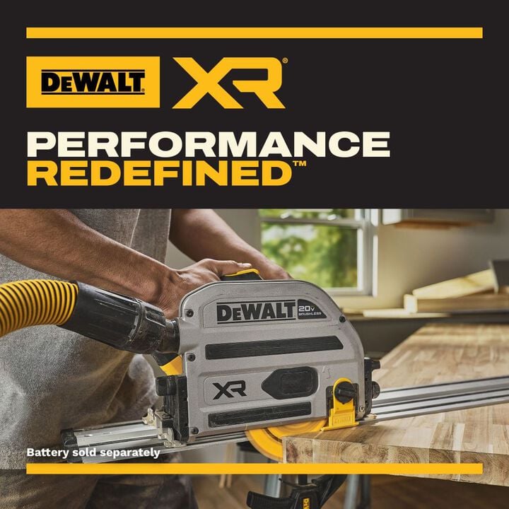 DEWALT 20V XR 6 1/2 Inch Track Saw (Bare Tool) with Two 30 Inch Tracks, large image number 8