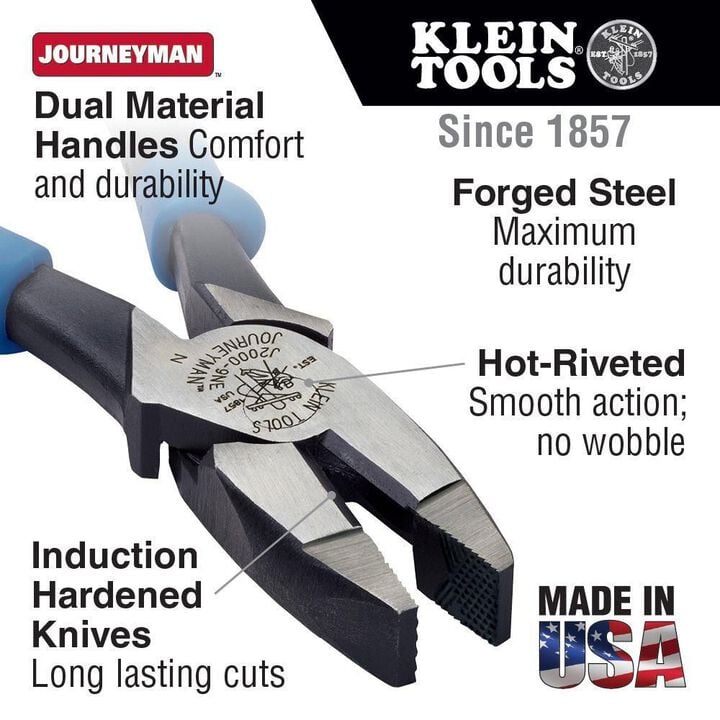Klein Tools Journeyman Side Cutting Pliers 9in, large image number 1