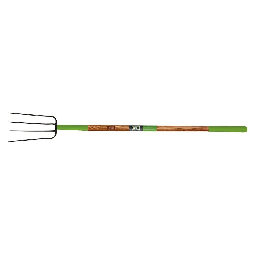 Ames 4-Tine Manure Fork with Oversized Cushion Grip on Hardwood Handle – 2826700