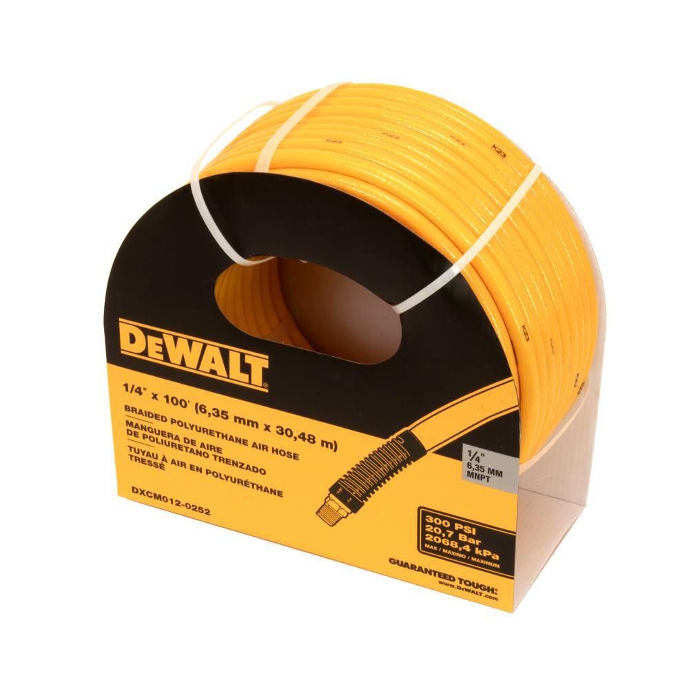 DEWALT 1/4 Inch x 100 Ft. Braided Polyurethane Air Hose, large image number 1