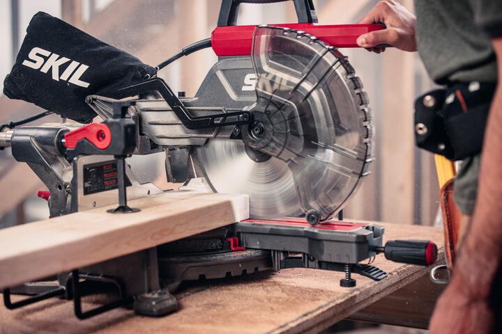 SKIL 10 Inch Dual Bevel Sliding Miter Saw & Portable Miter Saw Stand Bundle, large image number 7