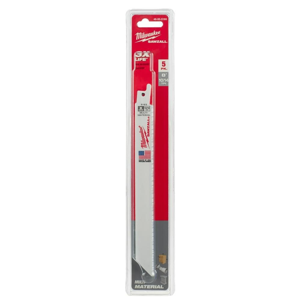 Milwaukee 8 in. 10/14 TPI SAWZALL Blades 5PK, large image number 9