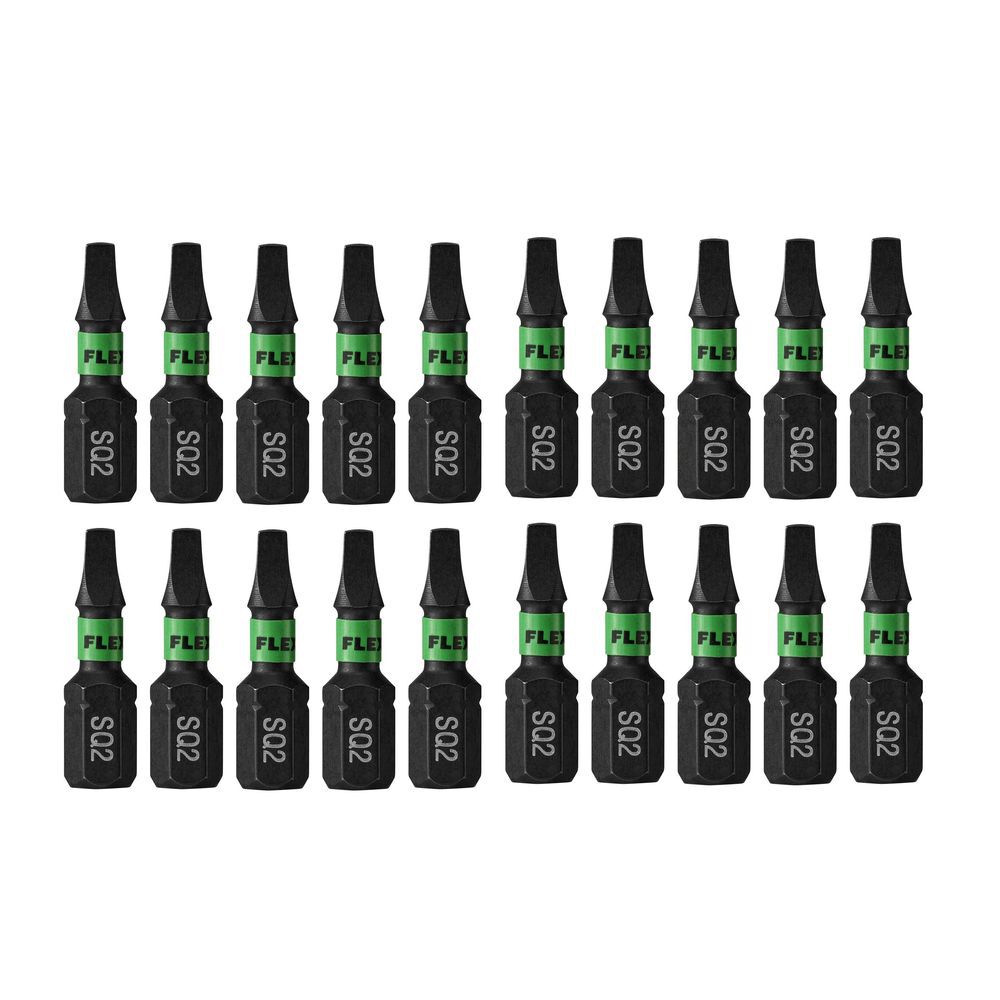 FLEX IMPACKS 1 Inch SQ2 Impact Driver Bit Set, 20 Pieces, large image number 2