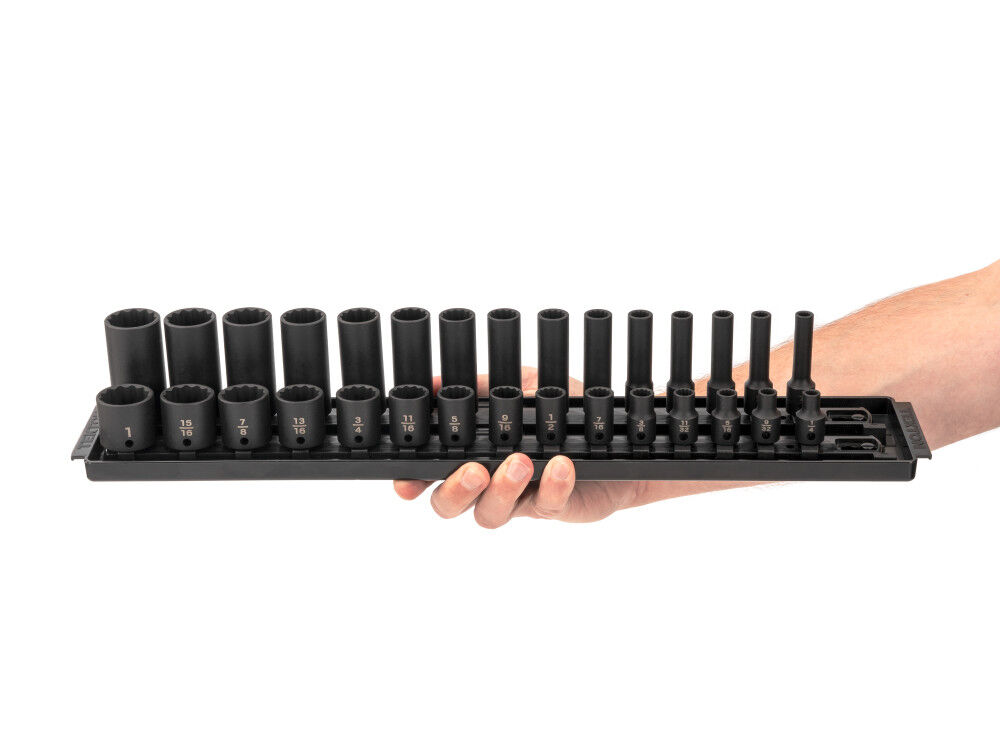Tekton 3/8 Inch 12 Point Impact Socket Set, 30 Pieces (1/4-1 Inch), large image number 3