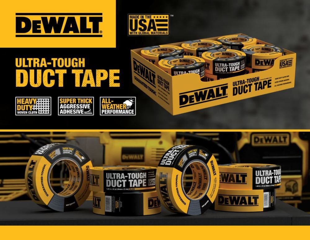 DEWALT Ultra Tough Duct Tape 1.88in x 30yd Black Case of 18 Rolls, large image number 5