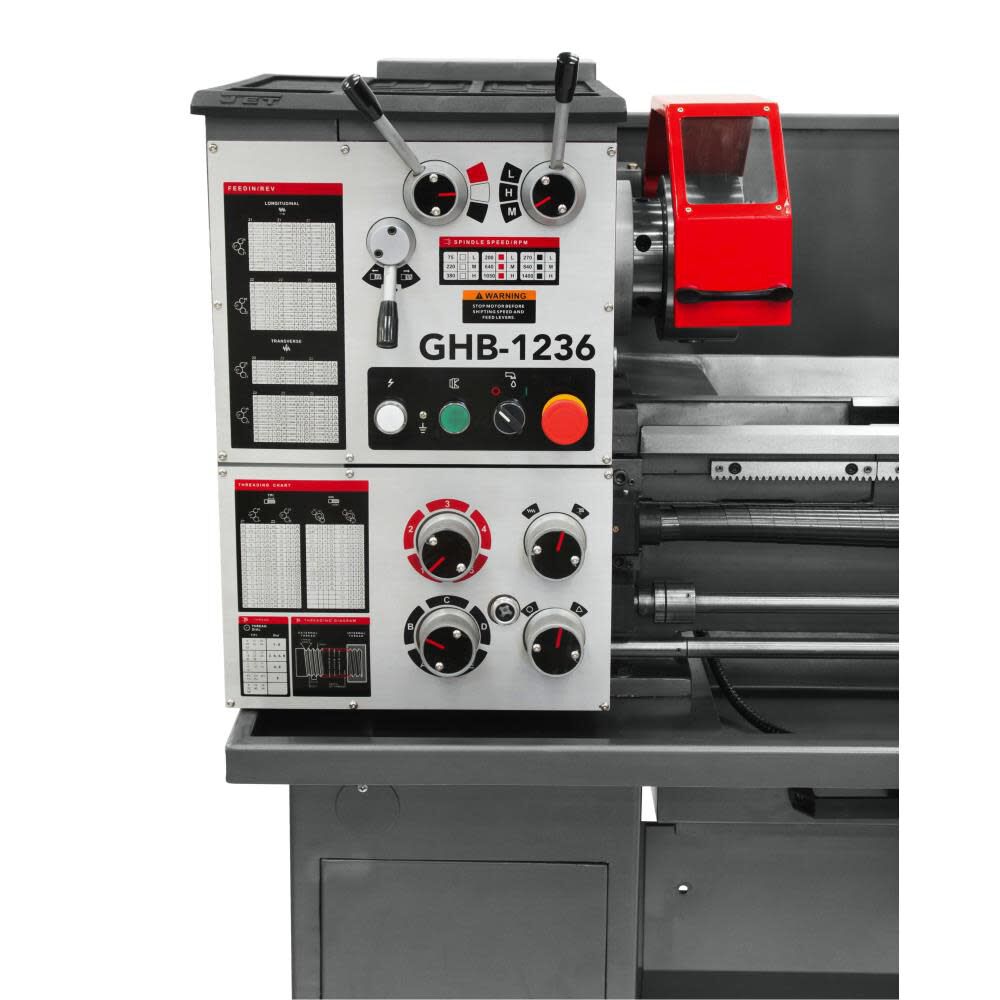 atry12.　36 JET 12 x 36 Geared Head Bench Lathe 321236 - Acme Tools