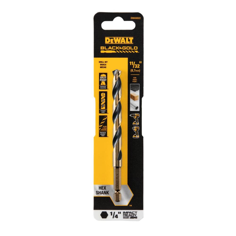 DEWALT 11/32in BLACK & GOLD Impact Ready METAL DRILL BIT, large image number 2