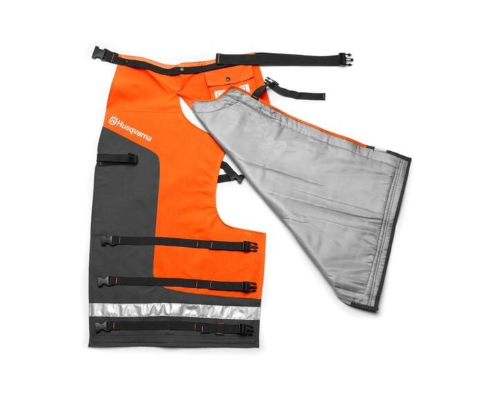 Husqvarna Polyester Apron Wrap Chainsaw HUS Chap, 36-38 Inch XS-2XL, Orange and Gray, large image number 2