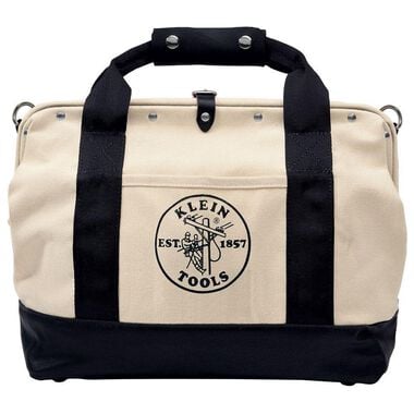 Klein Tools 18in Canvas Tool Bag Leather Bottom, large image number 0