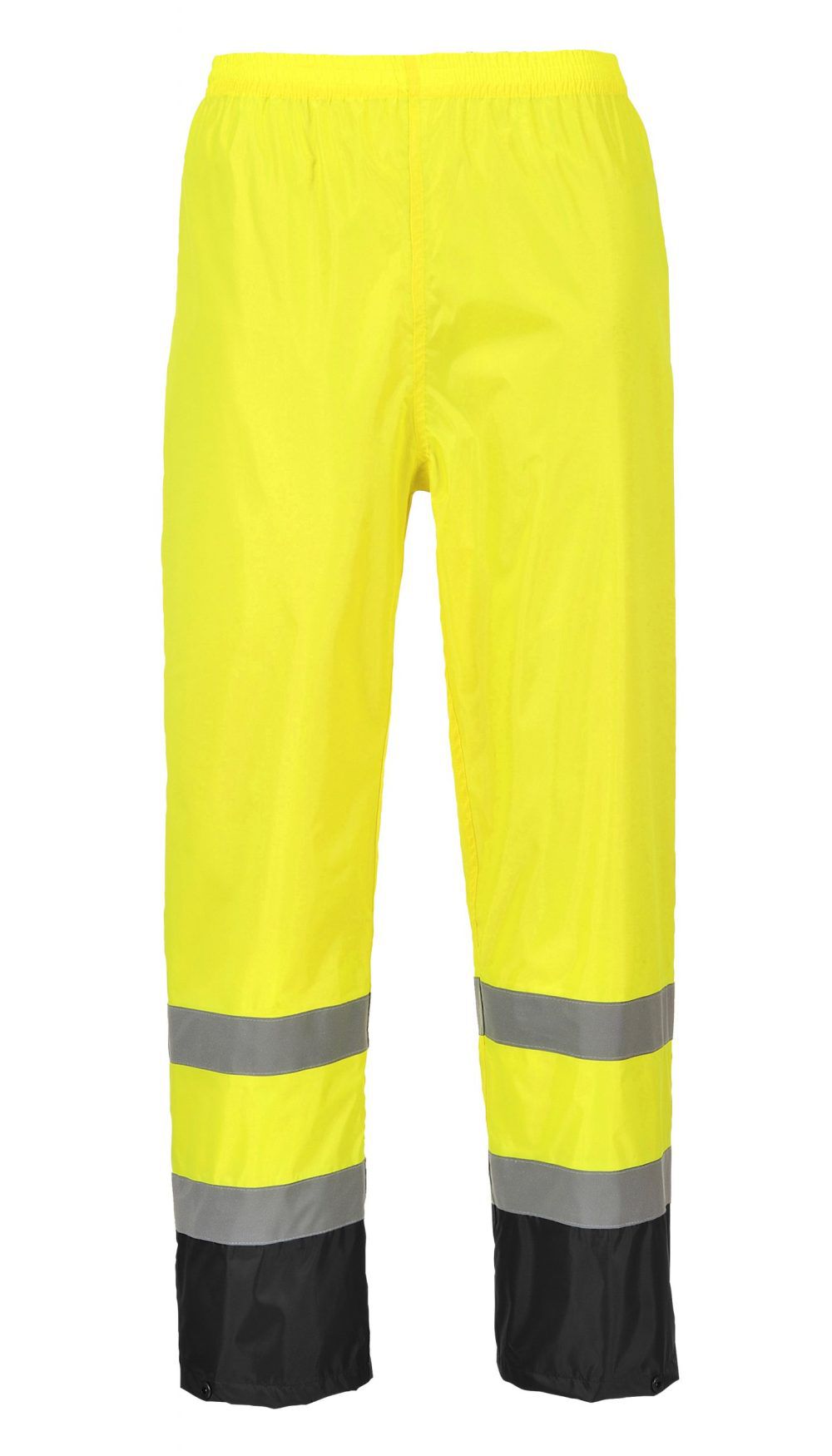 Portwest Yellow and Black Hi-Vis Classic Contrast Rain Pants - 5XL, large image number 2