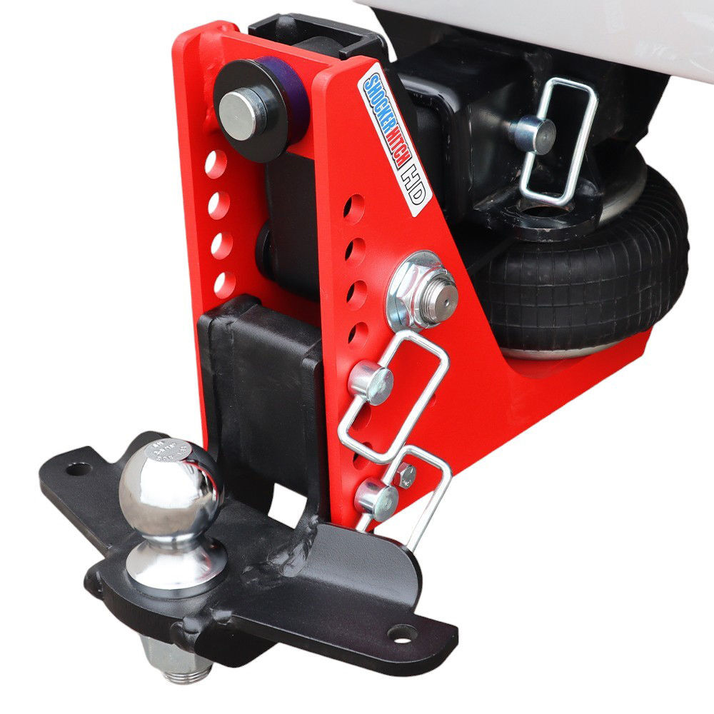 Shocker Hitch HD 20K 2.5 Inch Air Receiver Hitch & Drop Sway Bar Tab Ball Mount 2-5/16 Inch Hitch Balls, large image number 1